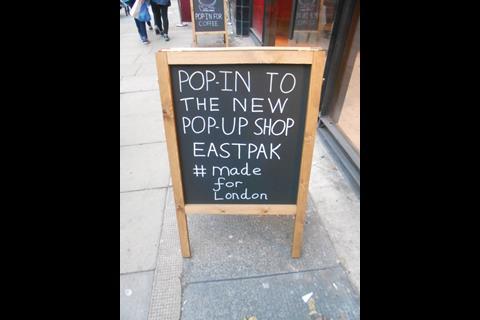 Eastpak has opened a pop-up shop in London’s fashionable Spitalfields that will trade until the end of the month.